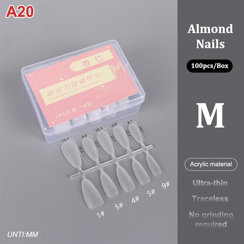 100Pcs/Box Matte Fake Nails No Polishing Press On False Nails Medium Short Design High Matt Soft Gel Nail Tips For Extension
