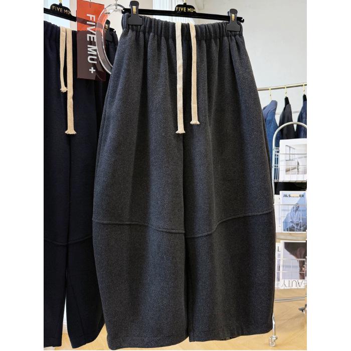 

Plus Size Korean Style Casual Nine-Point Slimming Pants for Women - Autumn Winter Collection. M темно-сірий