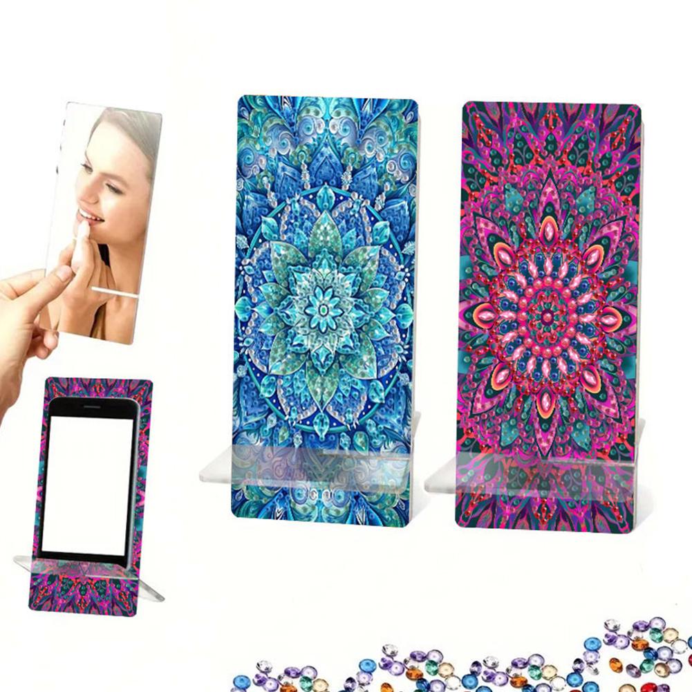 2Pcs 5D Diamonds Phone Stand Acrylic DIY Animals Diamond Painting Phone Holder Diamond Art Phone Bracket for Adults Beginners