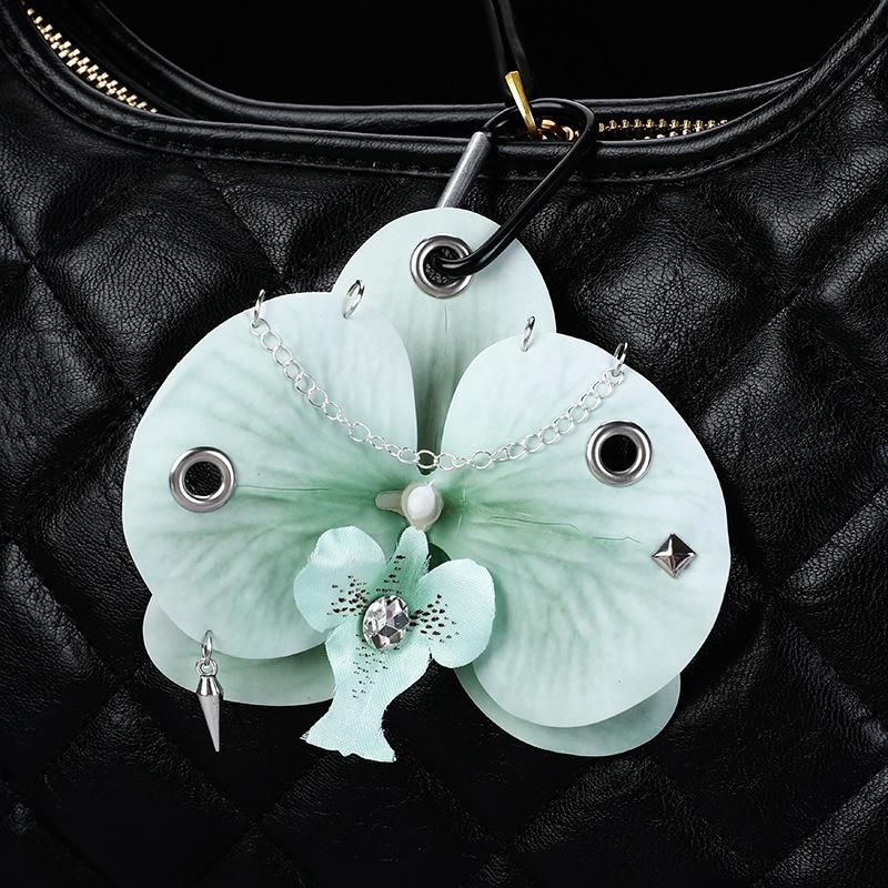 

Изысканный брелок для ключей с орхидеей фаленопсис, креативный симуляционный цветок, подвеска для сумки, аксессуары для украшения рюкзака, подарки