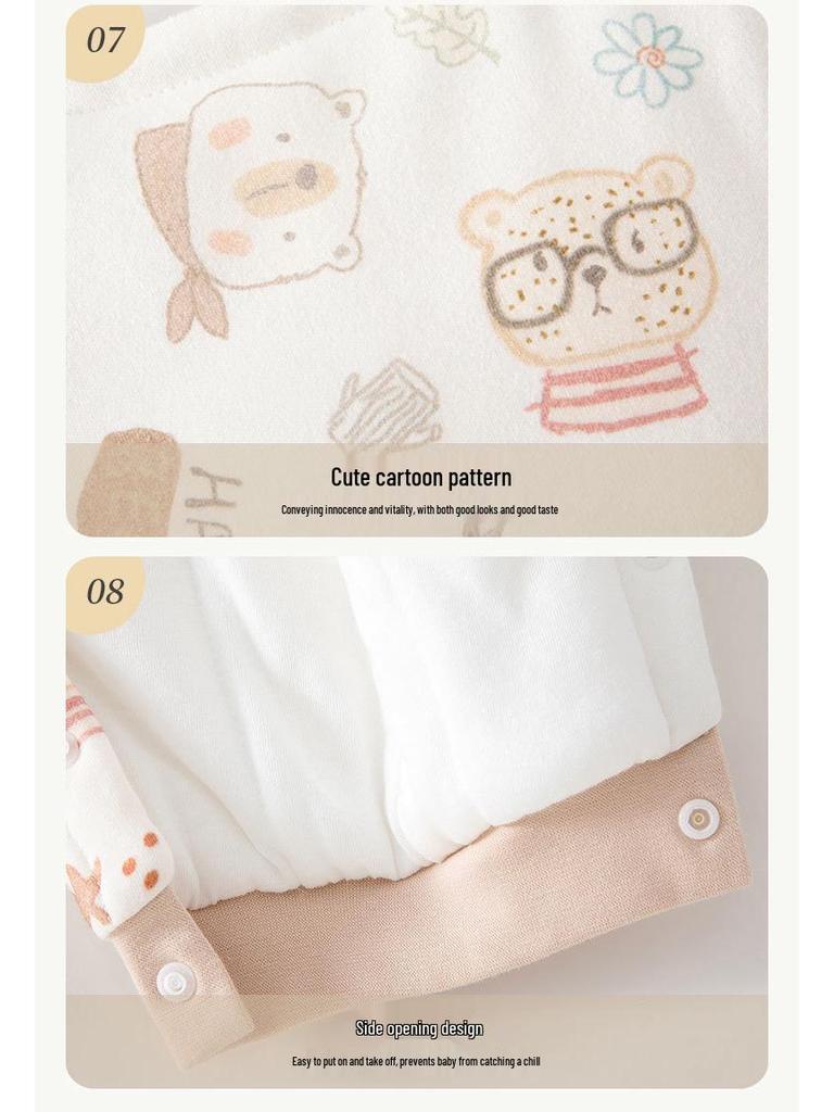 Warm Thickened Autumn/Winter Baby Jumpsuit - 120g Padded Newborn Outfit with Butterfly Design for Boys & Girls