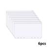 6Pcs Waterproof Zipper Binder Pouches PVC Savings Challenge Binder Pockets 6-Hole Binder Pockets