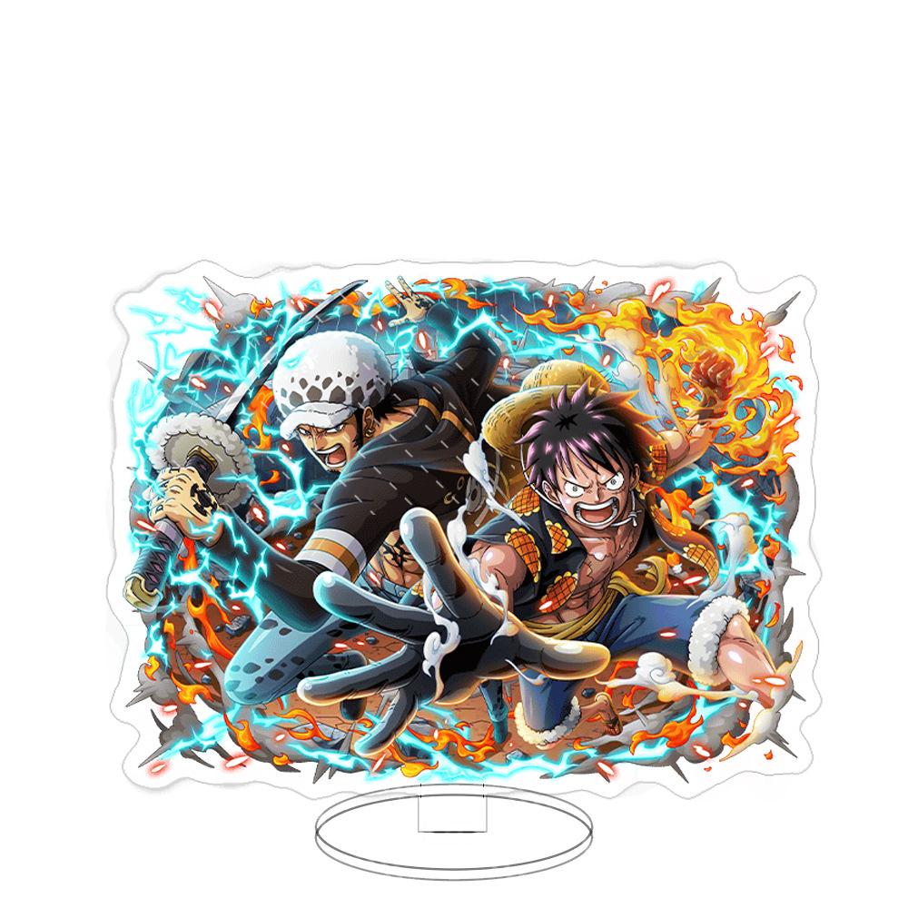 Stand Acrilico Grande Ornamenti Cartone Animato Pirata Luffy Sauron Espositore da Tavolo Spettacolo di Fumetti Vendita All'Ingrosso Consegna