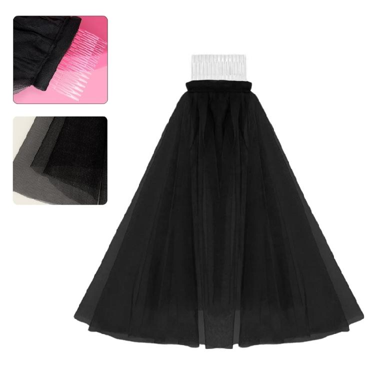 Velo Nero per Festival di Halloween Costume da Ruolo Accessorio Velo di Tulle Velo da Sposa Cosplay per Festa a Tema Copricapo