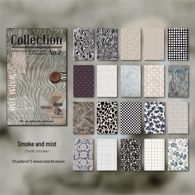 Retro Floral Cloth Pattern Paper for DIY Decoration and Collage
