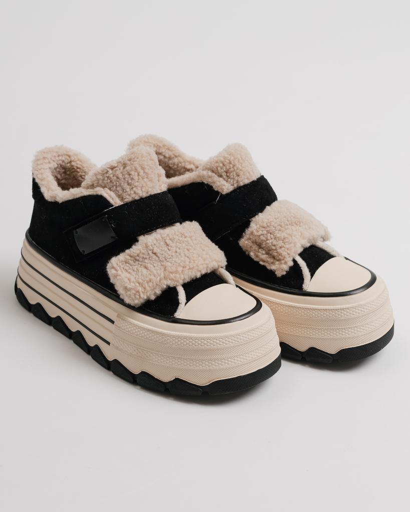 Platform Boots Suny Liana 60500 36 Black Suede Fur