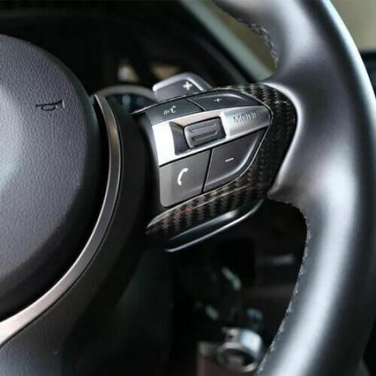 For BMW F80 F82 M3 M4 Car Accessories Carbon Fiber Steering Wheel Button Trim