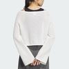 Adidas Originals Sheer Knit Long Sleeve Top Women Tops White JI7043