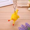 Funny Chicken Egg Laying Hens Crowded Stress Ball Keychain Portable Squeeze Chicken Key Ring Funny Spoof Tricky Gadgets Toy