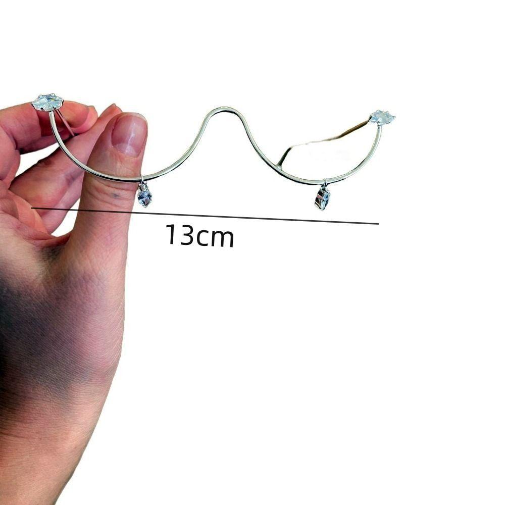 Chain Rhinestone Luxury Eyeglasses Frames Water Drop Zircon Half Frame Glasses Eyewear Decoration