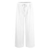 Eyelet Wide Summer Womens Pants Leg Casual Loose Drawstring High Waist Palazzo Pants Trousers With Pockets