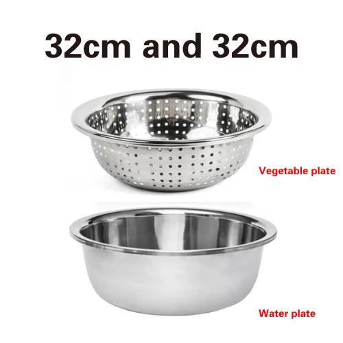 Vegetable and fruit mesh filter plates Mesh hole dinner plates Thickened Stainless Steel leak colander Plate Round hole tray