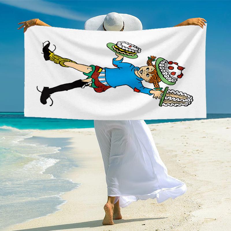 Pippi Longstocking Fashion Beach Towel: Ideal for Summer Adventures Soft, absorbent and quick drying suitable for swimming and bathing
