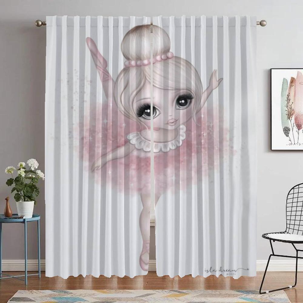 Balet Dekoracja Halloween Zasłony do Salonu Zasłona do Pokoju 2 Panele Podział Domowe Wnętrze Zasłony Żaluzje Kuchnia