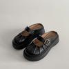 Belt Buckle Retro Thick-soled Bag Head Slippers Women's 2025 Spring and Summer New Outer Wear Heightening Half Slippers Lazy Shoes Trend