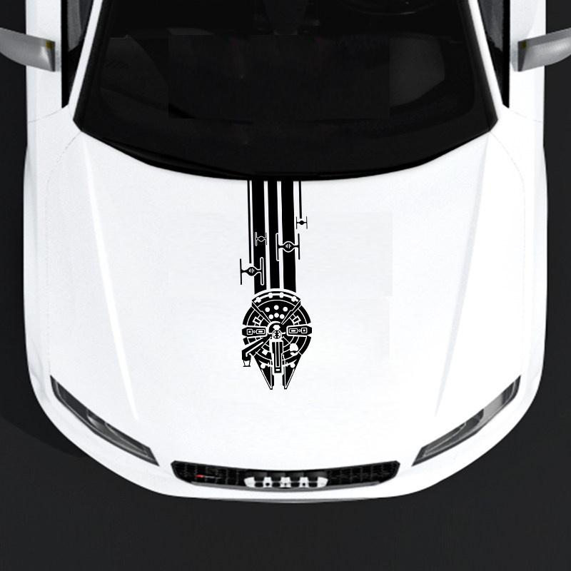 1PC Aircraft Pattern Car Stickers Waterproof Sunscreen for Hood Cover Scratches Durable Vinyl Decals Decor Vehicle Accessories