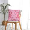 Pink Ribbon Pillowcase Polyester Cushion Cover Gift Breast Cancer Awareness Pillow Case Cover Home Zippered 4545cm