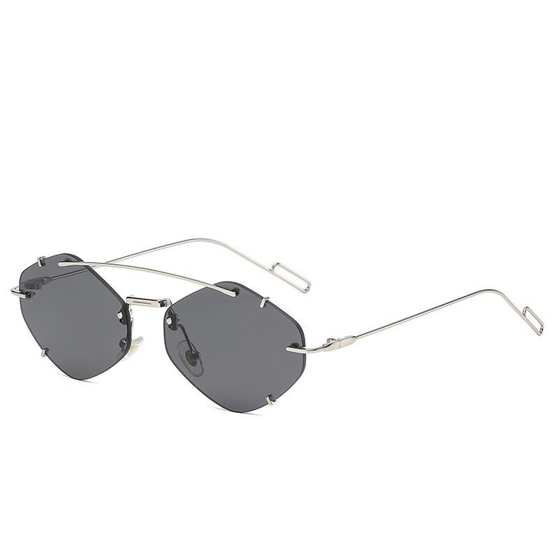 Ladies Rimless Polygon Sunglasses Women Brand Designer Trendy Gradient Sunglasses Female Candy Glasses UV400