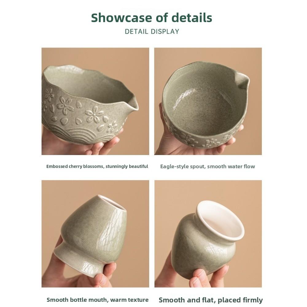 2/4/7 Pcs New Ceramic Matcha Bowl Flower Sakura Matcha Whisk Holder Reusable with Pouring Spout Matcha Making Kit Tea Lovers