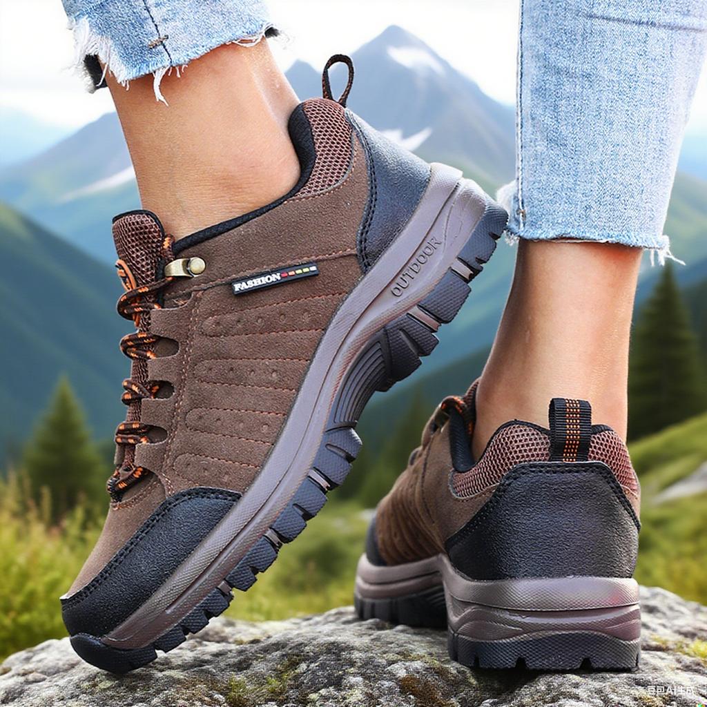 Damen Anti-Rutsch Wanderschuh Retro Keilförmige Plateau Outdoor Sneaker Bequeme Atmungsaktive Camping Wanderschuhe für Damen