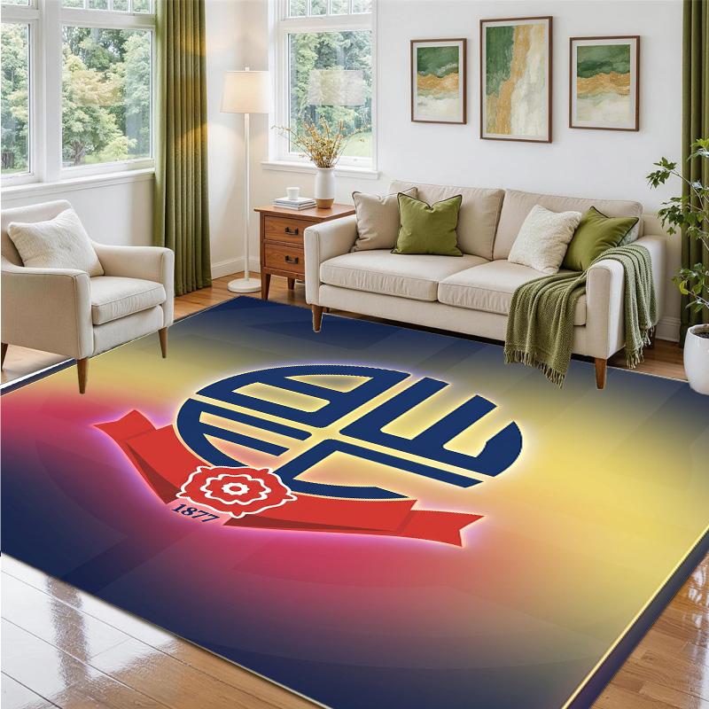 Bolton Wanderers FC Design Crystal Velvet Rug Soft Decorative Mat for Bedroom Entrance