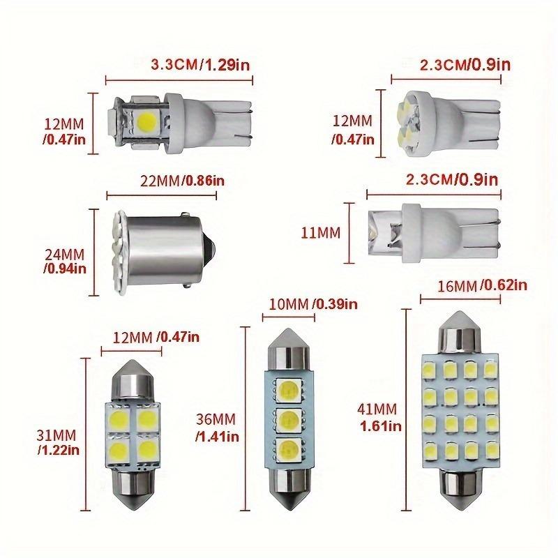 42pcs/20pcs Car LED Combination Set Lamp T10 Wide Lamp Double Point Reading Lamp White Auxiliary Lamp Door Lamp Interior Ceiling Bulbs 7