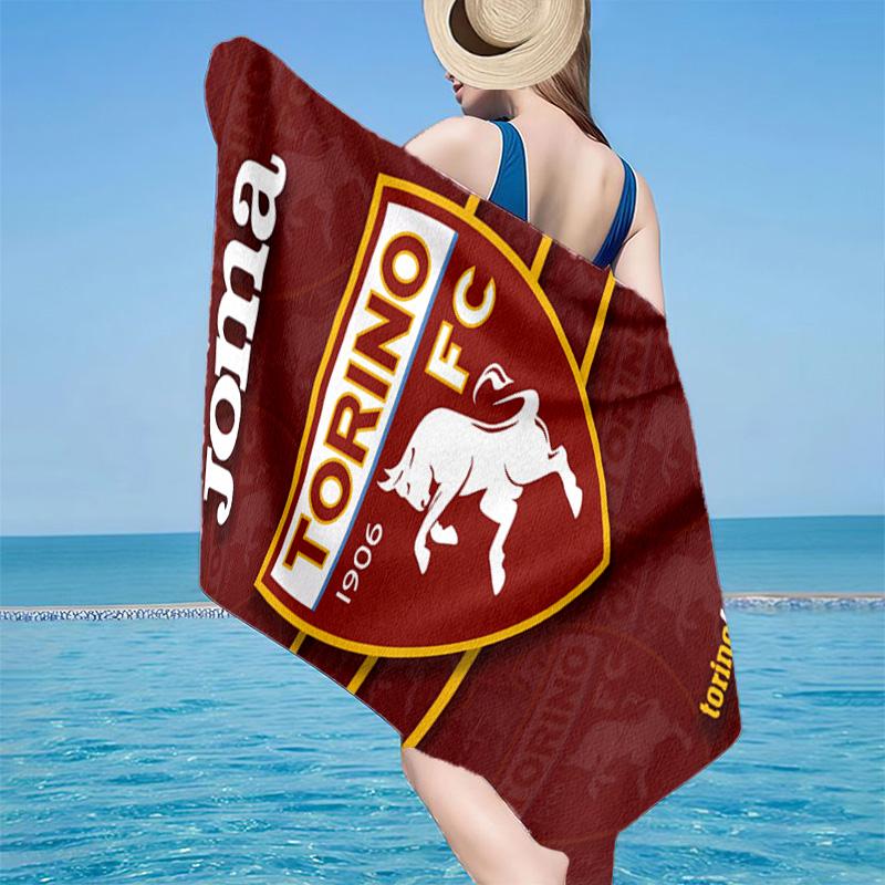Torino Fc Crest Design Microfiber Beach Towel, Lightweight And Quick-Dry, for Summer Travel, Beach Essential, Swimming Pool