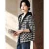 D.F.DEAR Women's Casual Hooded Plaid Jacket