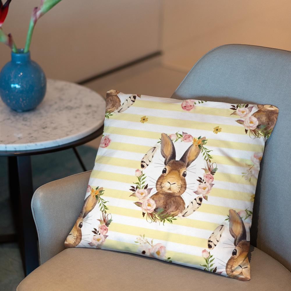 P-Peter Rabbit printing Cushion Cover 2-in-1 Reversible Plush Pillow Cover | Car/Sofa/Bed | Perfect Gift