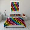 Colorful Heart Pattern Decor Set Soft Comfortable Duvet Cover Bedding Set Included 1*Duvet Cover & 2*Pillowcases gift