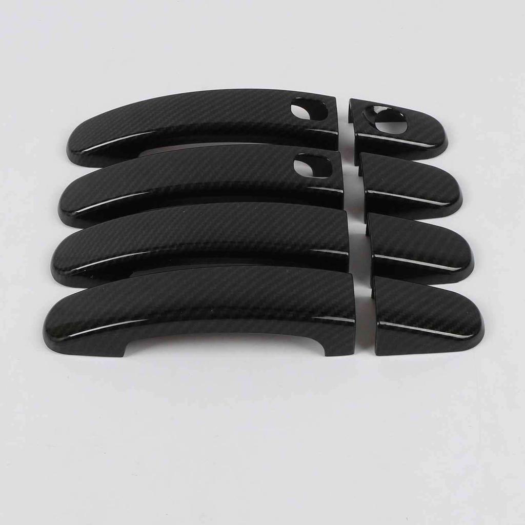 For Ford Tourneo Connect 2013-2018 Accessory Glossy Black Carbon Fibre Pattern Car Side Door Handle Covers Trim 2014 2015