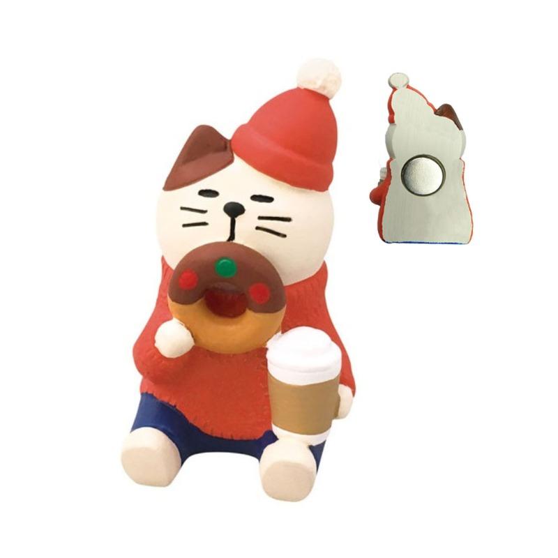 Japanese cat refrigerator sticker, grocery zakka cute bread coffee shop decoration gift miniature resin ornament