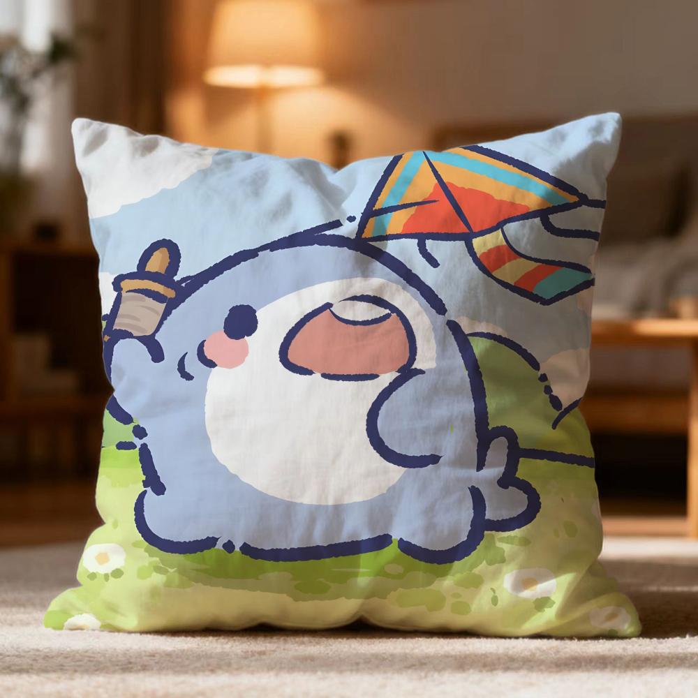 

Hot FFat Sharked Cushion Cover Soft Washable Pillow Case Multi-Scene for Couch Bed Travel Office Use 30cmx30cm