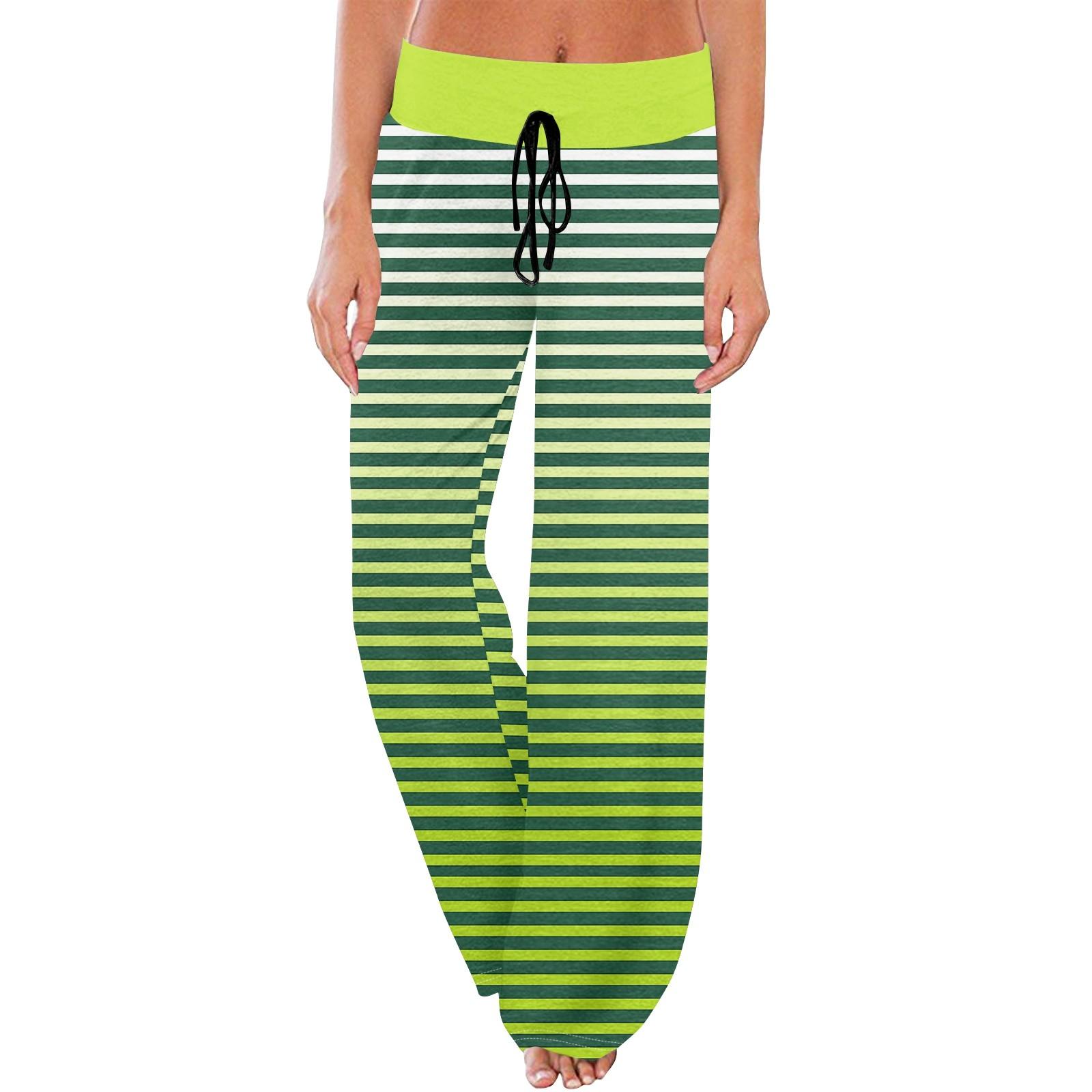 

Женские повседневные модные комфортные пижамные брюки с широкими штанинами на шнуровке и принтом XL зелёный
