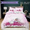 Diddl Pattern Bedding Uilt Set Uilt Cover Pillowcase Home Decoration Birthday Gift (1 * Duvet Cover + 2 * Pillowcase  Without Core)