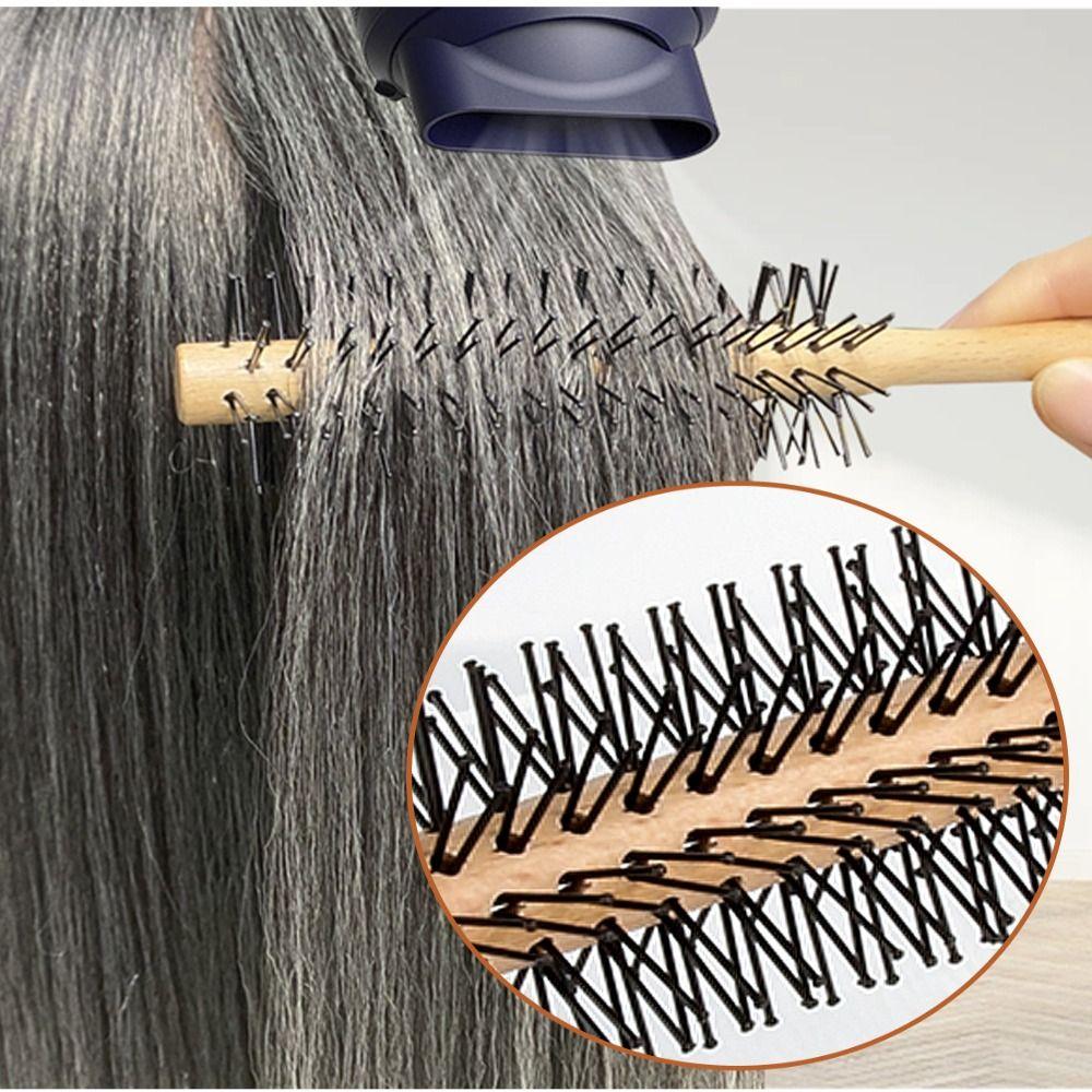 Slender Shape Curl Brush Black Curling Comb Dual-purpose Nylon Roller Comb  Curl Styling