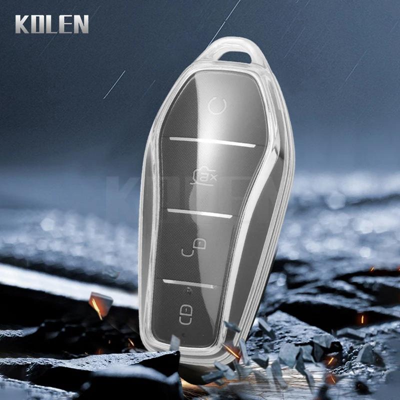 New Tpu Car Remote Key Case Cover Shell Fob For Byd Qin Plusdmi Atto 3 Han Ev Dolphin 4 Buttons Key Protector Holder Accessories