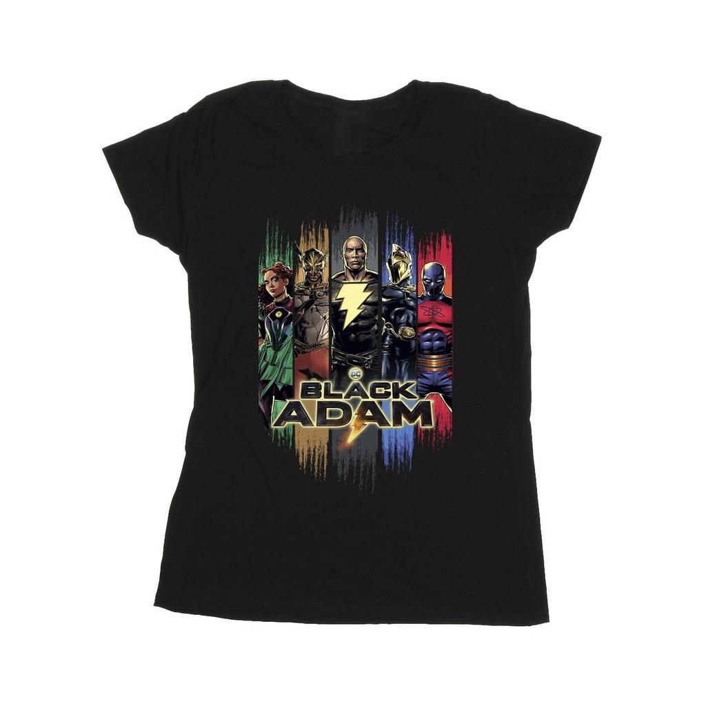 DC Comics Womens/Ladies Black Adam JSA Complete Group Cotton T-Shirt