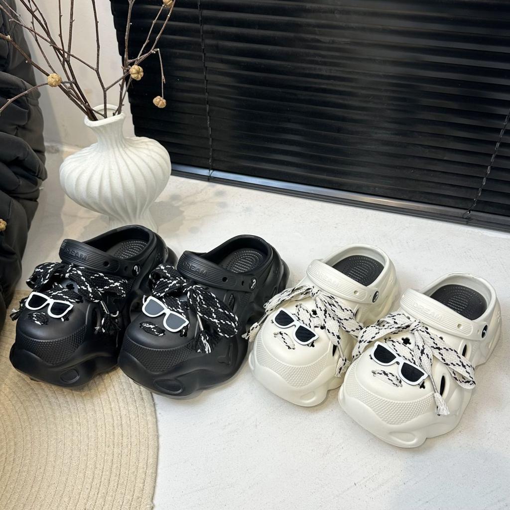 Casual cool slippers thick-soled outer wear beach bag head slippers fashion Internet celebrity hole shoes ins2025 summer and autumn new