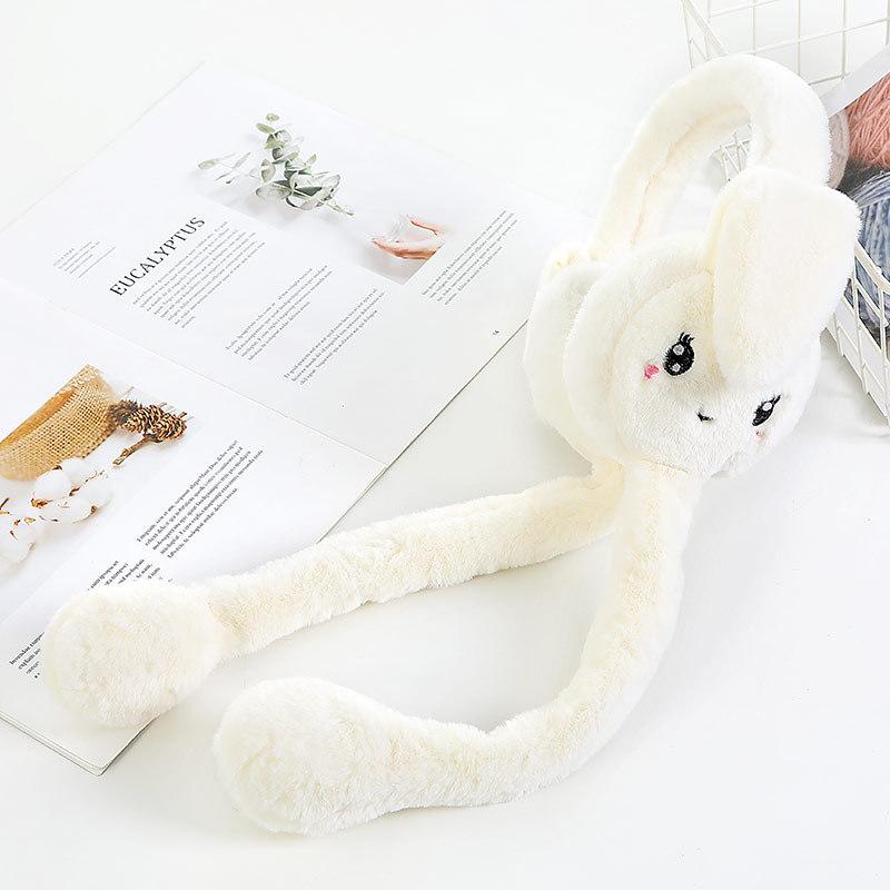 

1 шт., креативные милые движущиеся кроличьи уши, студенческие пары, индивидуальные плюшевые наушники для холодной зимы белый