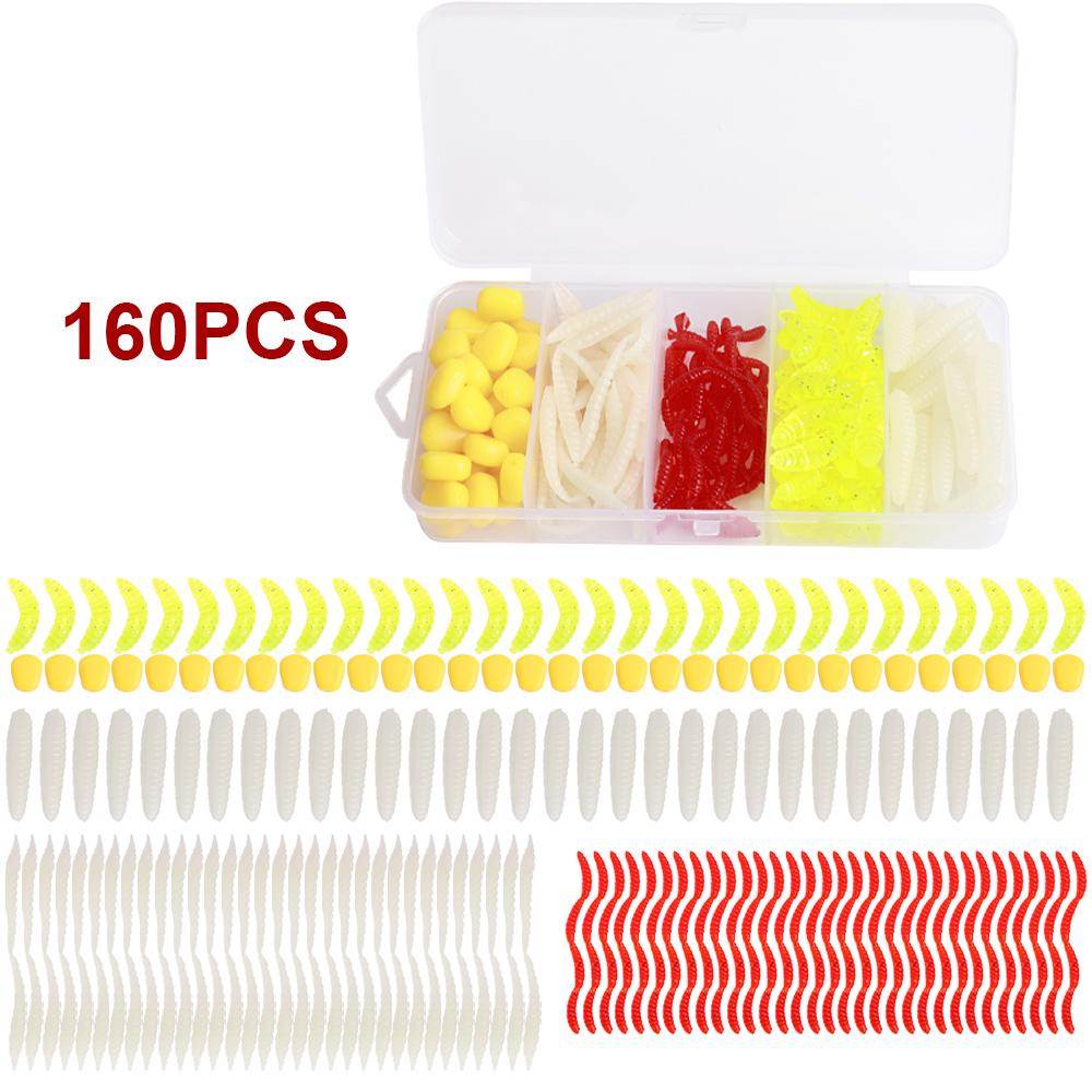 

160 шт. Имитация дождевого червя, личинка, мягкая силиконовая искусственная рыболовная приманка, кукурузная приманка 160pcs-A
