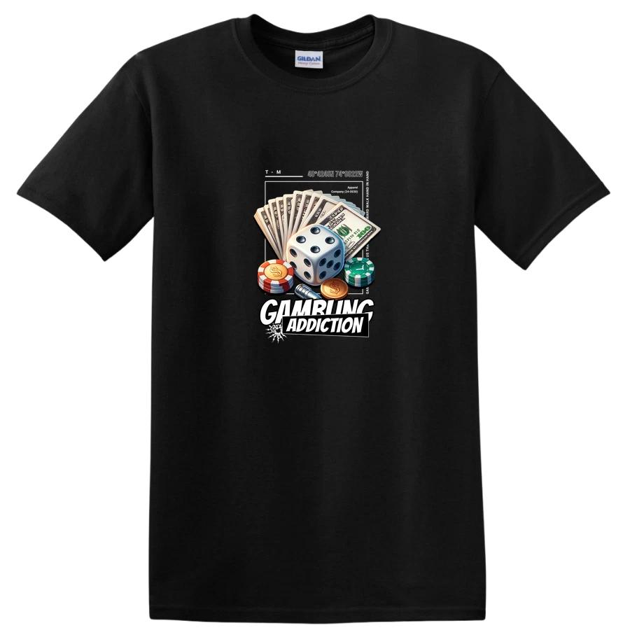 Gambling Addiction T Shirt w/ Dice Money Chips Funny Tee for Gamblers S