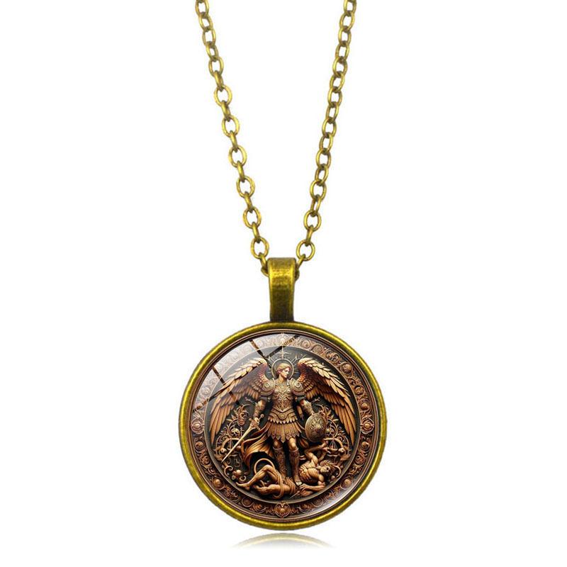 New Archangel Michael Time Women's Versatile Retro Pendant Necklace