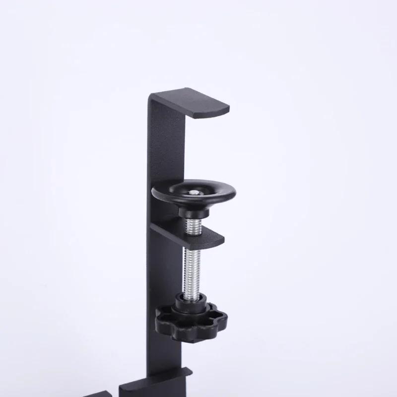 No Drilling Extendable Under Desk Cable Management Metal Cable Tray Under Desk with Clamp Retractable Power Strip Cord Holder