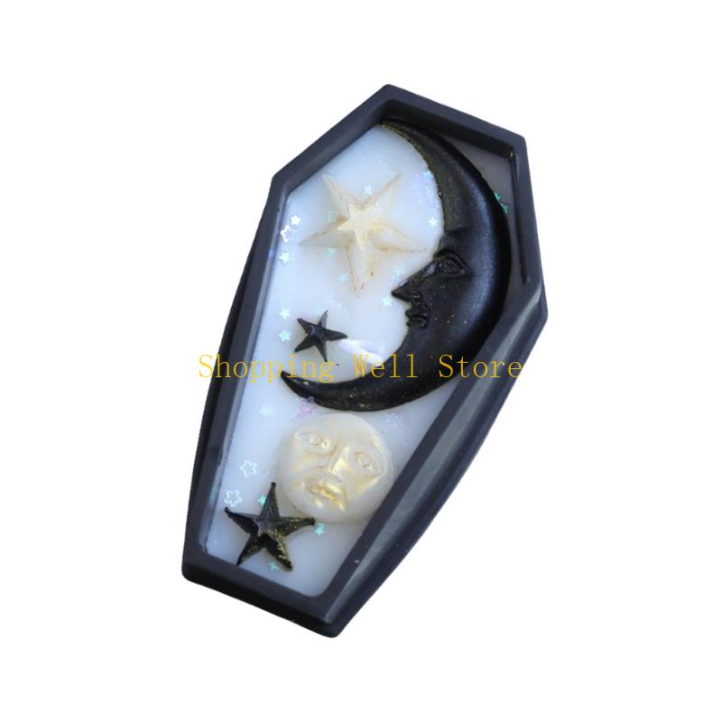 KX4B Scary Tombstone Coffin Decoration Multiuse Scented Plant Design