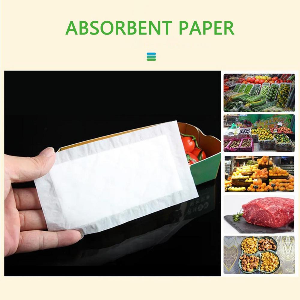 100Pcs Kitchen Rapid Absorbent Pads For Meat Fish Poultry Produce For Keeping Packaging Dry Clean Absorbent Paper Kitchen Tool
