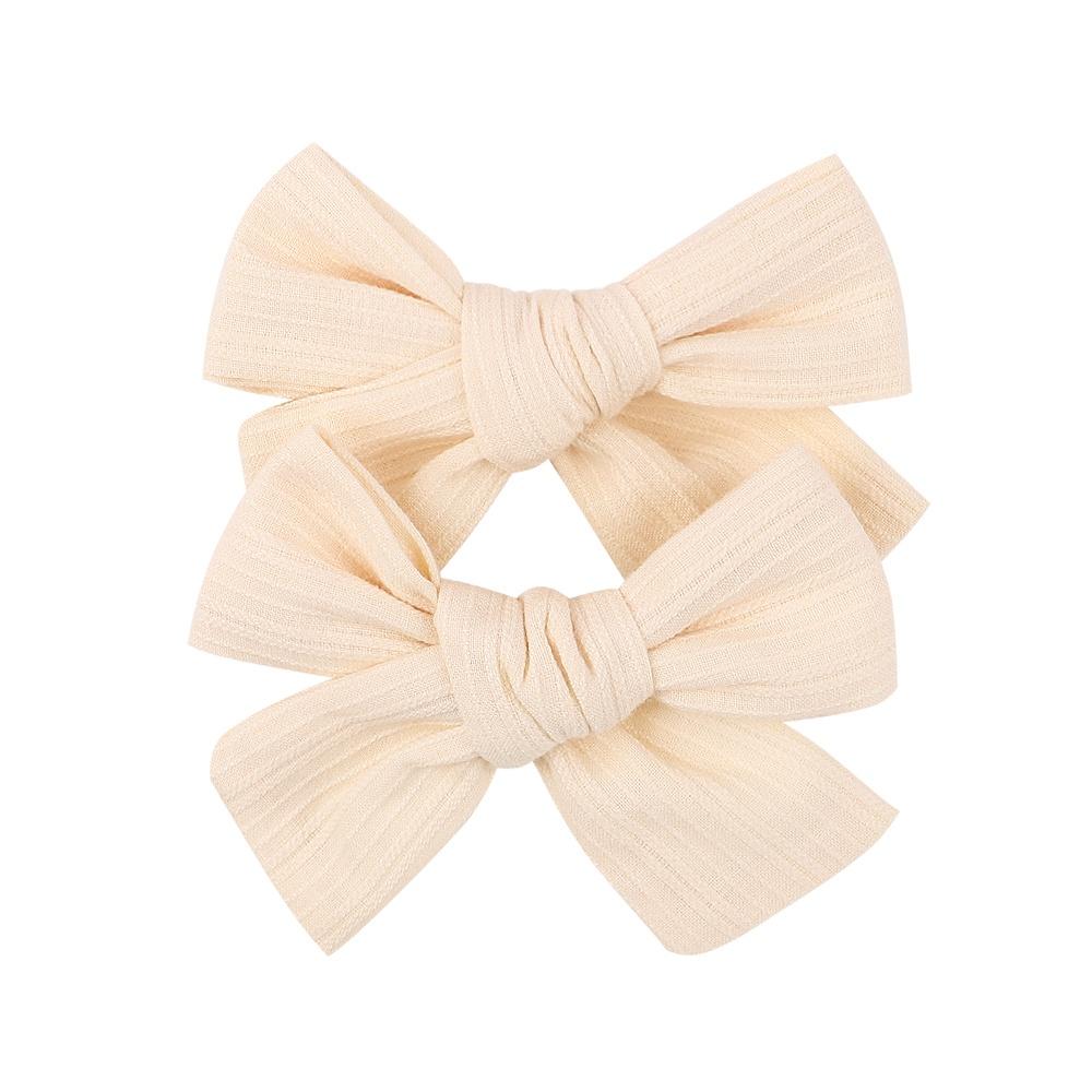 

2Pcs/lot 12Colors 3.2Inch Cotton Hair Bows Bowknot With Clips For Girls Hair Clips Cute Barrettes Headwear Kids Hair Accessories