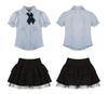 Completo due pezzi stile Accademia Petite: Gonna per Uniforme JK Giapponese e Vestito Camicia Estivo