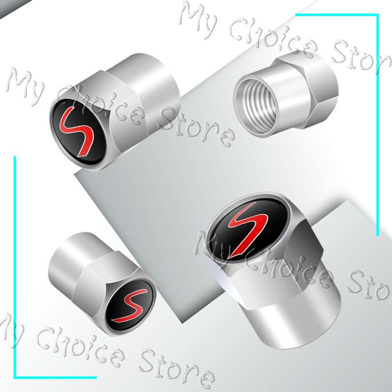 

4Pcs/set Metal Alloy S Emblem Car Wheel Tire Valve Stem Caps For Mini Cooper S Logo John Cooper Works R55 R53 R52 F55 F54 F60