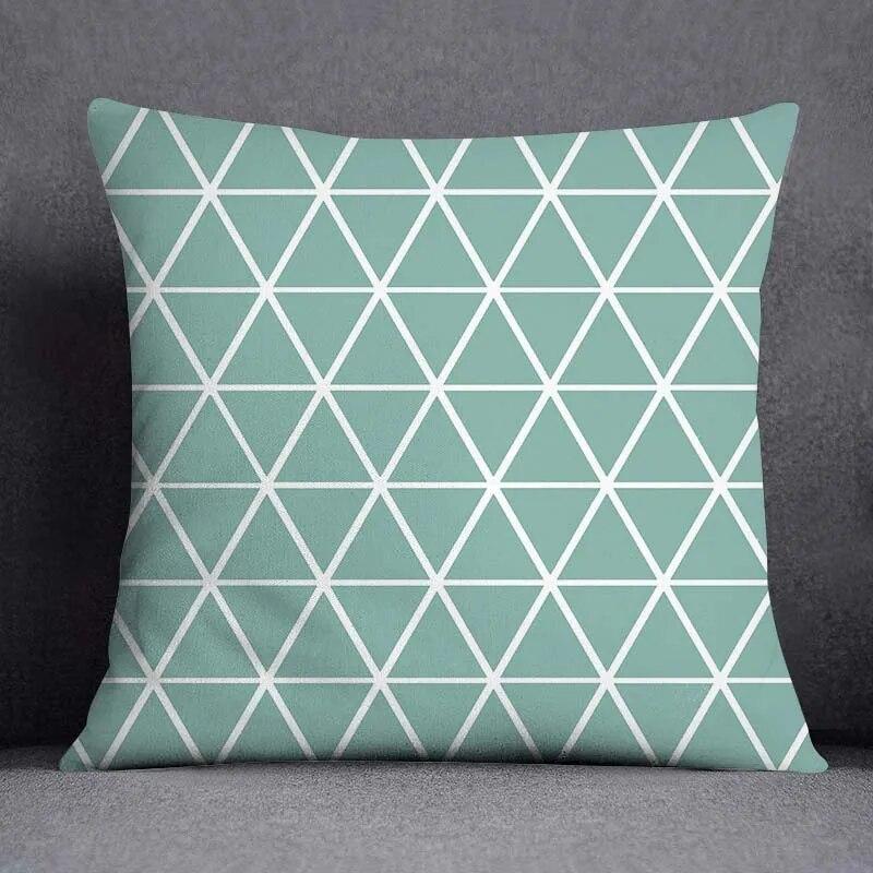 45x45cm Fresh Green Simple Geometric Pillow Cover Living Room Sofa Office Seat Car Waist Cushion   Home Decoration